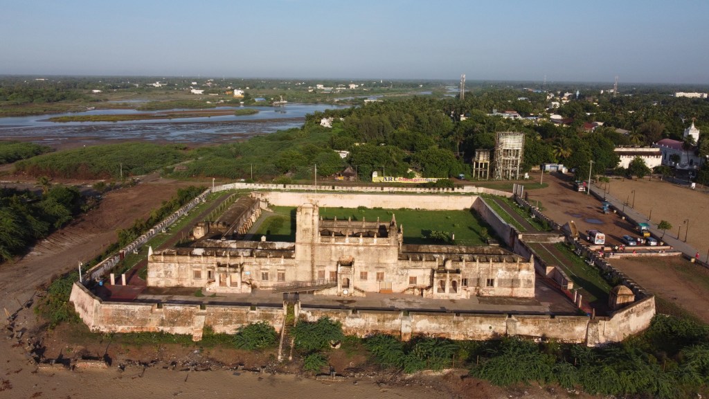 Arial View of Fort Dansbourg, Tharangambadi