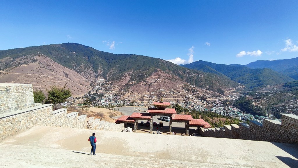 View of Thimphu City from hilltop  - Clicked by The Urban Nomad