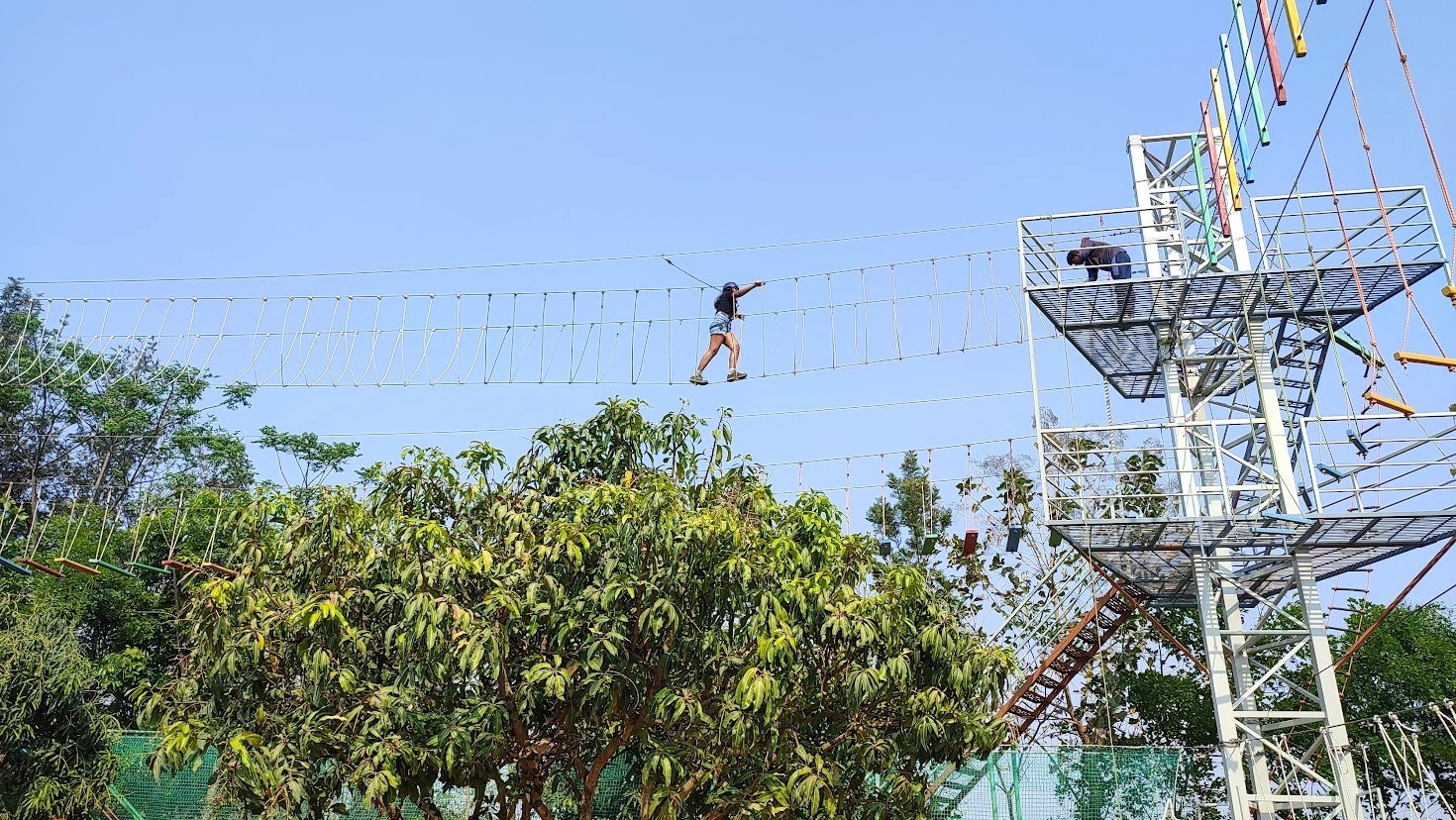 Rope activity in Suggee Resort Bangalore